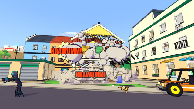 KRAWUMM! A building wall blown apart by an explosion