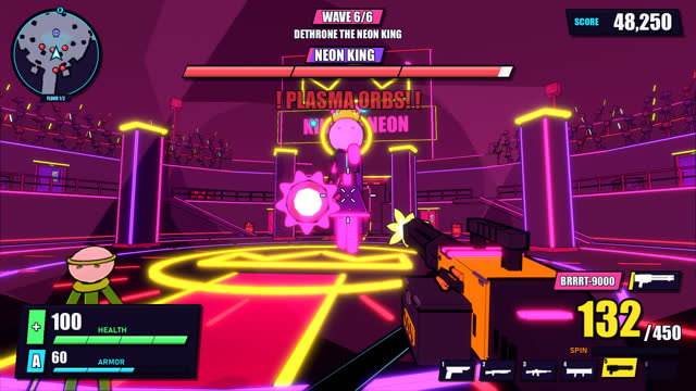 Boss arena with the NEON KING
